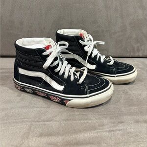 Vans Sk8-Hi Rad Pack High Sneakers Black White‎ Mens 7 Women’s 8.5